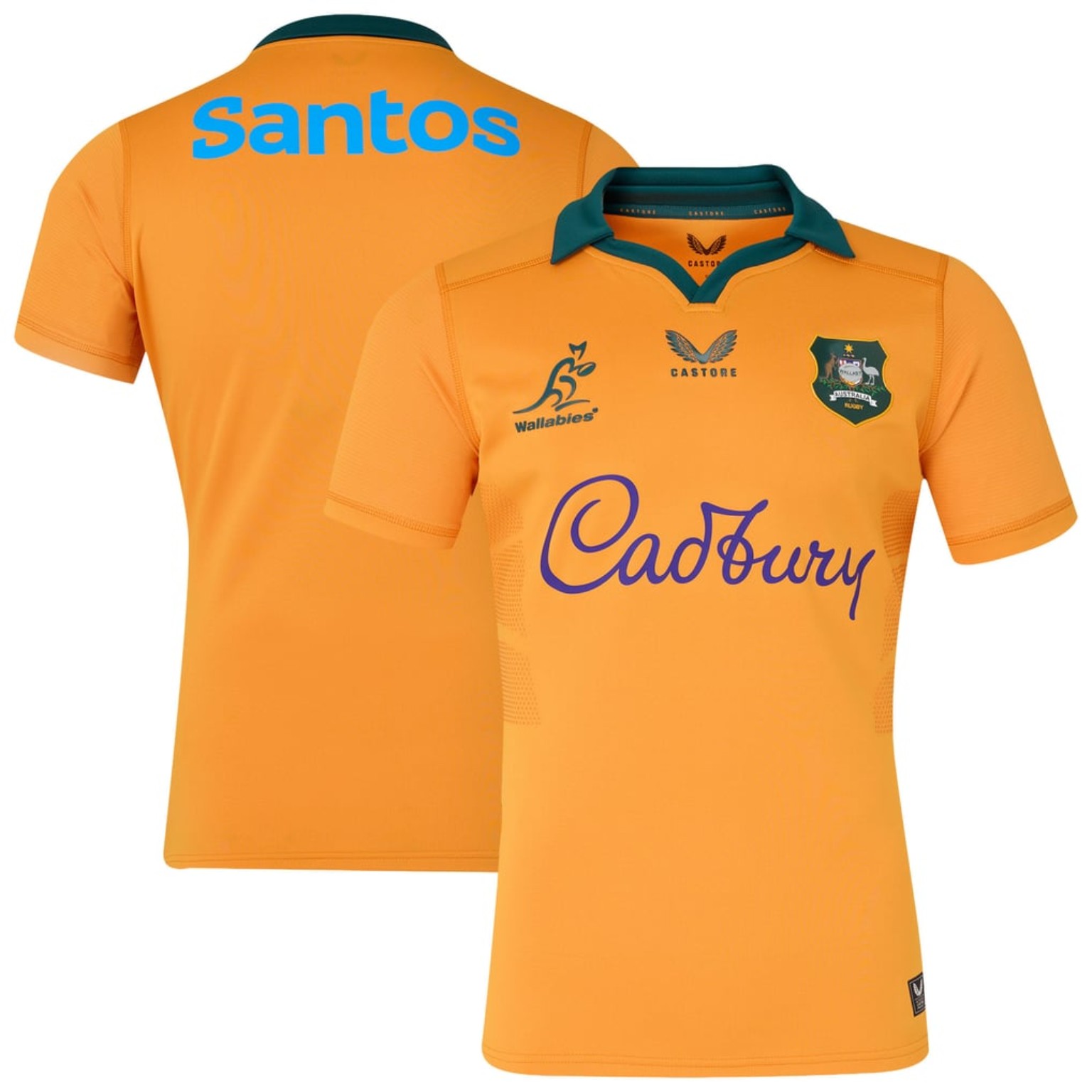 Wallabies 2026 Castore Home Pro Replica Jersey — front and back